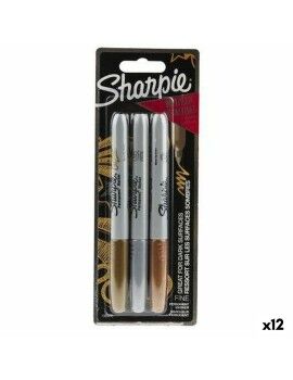 Conjunto de Canetas de Feltro Sharpie Multicolor metálico 3 Peças 1 mm (12 Unidades)