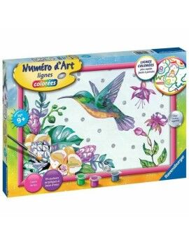 Conjunto de pintura por números Ravensburger Hummingbird and Exotic Flowers