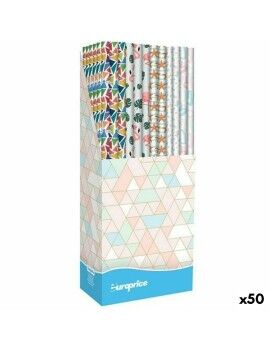 Papel de Embrulho Europrice Melody Multicolor Rolo 70 x 200 cm (50 Unidades)