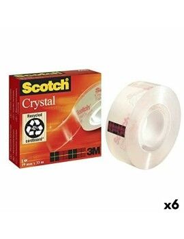 Cinta Adhesiva Scotch Crystal 19 mm x 33 m Transparente (6 Unidades)