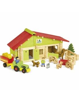 Figuras de Acción Jeujura Wooden Farm 140 Piezas Playset