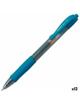 Esferográfica de gel Pilot G-2 Azul Turquesa 0,4 mm (12 Unidades)