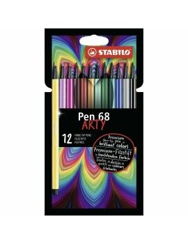 Conjunto de Canetas de Feltro Stabilo Pen 68 ARTY 12 Peças Multicolor