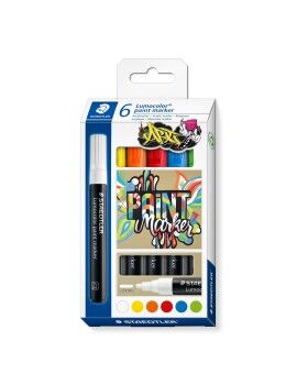 Conjunto de Canetas de Feltro Staedtler Lumocolor 349 6 Peças Multicolor