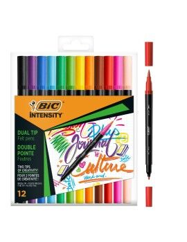 Conjunto de Canetas de Feltro Bic Intensity 12 Peças Multicolor