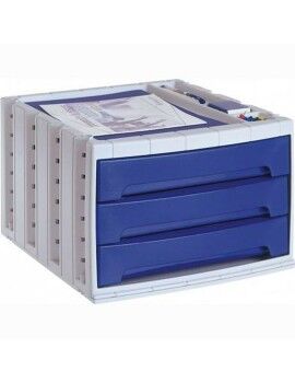 Arquivador modular Archivo 2000 Azul Cinzento poliestireno Plástico 34 x 30,5 x 21,5 cm