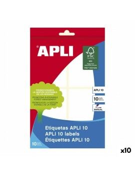 Etiquetas adesivas Apli Branco 10 Folhas 50 x 70 mm (10 Unidades)