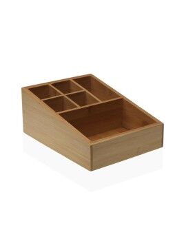 Organizador de maquilhagem Versa 16 x 8,8 x 21 cm Aço Bambu