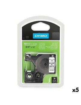 Fita de transferência térmica Dymo D1 16958 Branco Preto 19 mm x 3,5 m (5 Unidades)