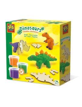 Jogo de Plasticina SES Creative Dinosaurs Sem glúten