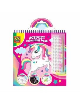 Dibujos para pintar SES Creative Activity Colouring Book Set de pegatinas Cuaderno 3 en 1