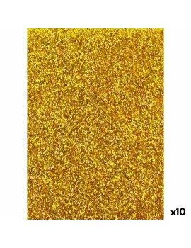 Papel Fama Glitter Goma Eva Dorado 50 x 70 cm (10 Unidades)