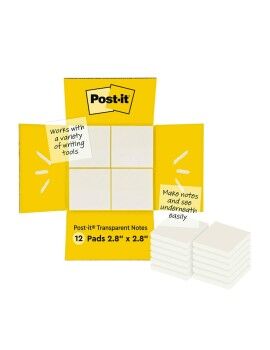 Notas Adhesivas Post-it 600-TRSPT-SIOC Transparente 12 Piezas 73 x 73 mm