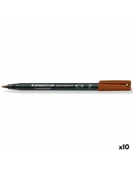 Rotulador permanente Staedtler Lumocolor Castanho (10 Unidades)