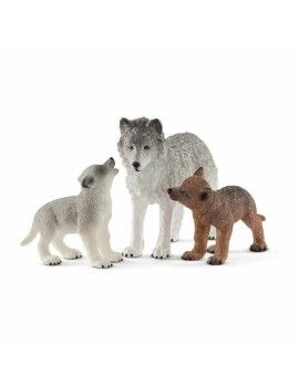 Conjunto Animais Selvagens Schleich   Plástico Lobo