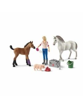 animais Schleich Vet visiting mare and foal Plástico Cavalo