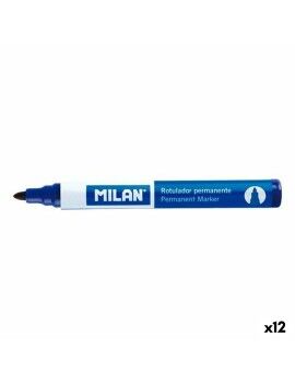 Rotulador permanente Milan Azul 4 mm (12 Unidades)