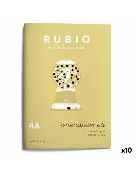 Cuaderno de matemáticas Rubio Nº4A A5 Español 20 Hojas (10 Unidades)