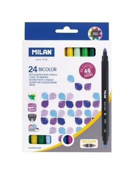 Conjunto de Canetas de Feltro Milan Duas cores 24 Peças Multicolor