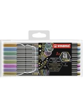 Conjunto de Canetas de Feltro Stabilo Pen 68 metallic 8 Peças Multicolor