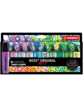 Conjunto de Marcadores Fluorescentes Stabilo Boss Original Arty 10 Peças Multicolor