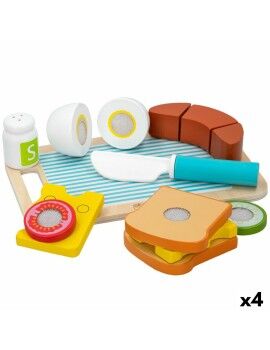 Conjunto de Alimentos de Brincar Woomax Pequeno-almoço 14 Partes (4 Unidades)