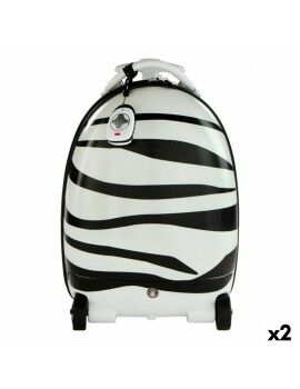 Mochila Trólei Rastar Infantil Telecomando Zebra 2,4 GHz 34 x 48 x 27,5 cm (2 Unidades)