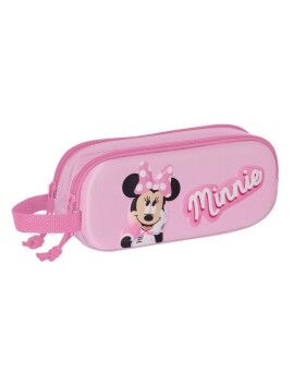 Portatodo Doble Minnie Mouse 3D Rosa 21 x 8 x 6 cm