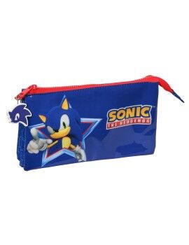 Malas para tudo triplas Sonic Let's roll Azul Marinho 22 x 12 x 3 cm