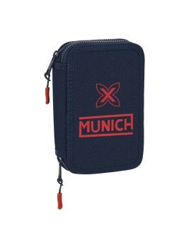 Estojo Duplo Munich Flash Azul Marinho 12.5 x 19.5 x 4 cm (28 Peças)