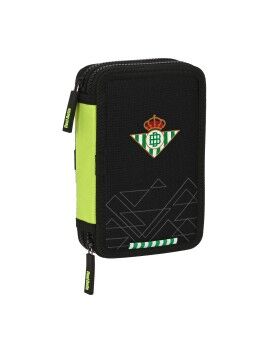 Estojo Duplo Real Betis Balompié Preto Lima 12.5 x 19.5 x 4 cm (28 Peças)