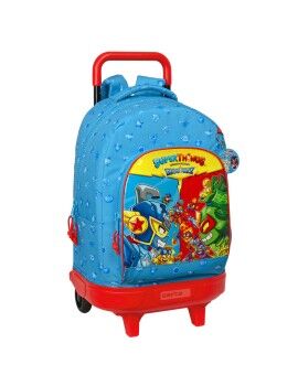 Mochila Escolar com Rodas SuperThings Rescue force 33 x 45 x 22 cm Azul