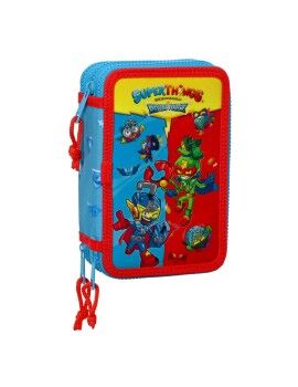 Estojo Triplo SuperThings Rescue force 12.5 x 19.5 x 5.5 cm Azul (36 Peças)