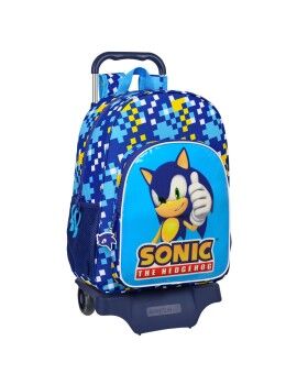 Mochila Escolar com Rodas Sonic Speed Azul 33 x 42 x 14 cm