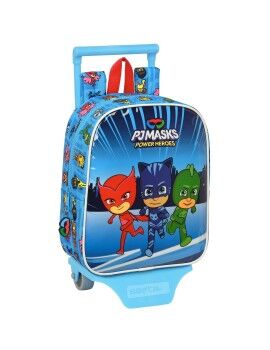 Mochila Escolar com Rodas PJ Masks Azul 22 x 27 x 10 cm