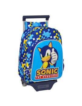 Mochila Escolar con Ruedas Sonic Speed 26 x 34 x 11 cm Azul