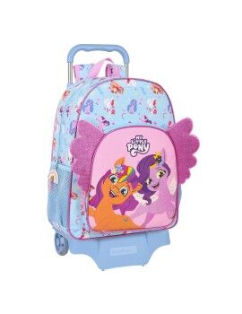 Mochila Escolar com Rodas My Little Pony Wild & free Azul Cor de Rosa 33 x 42 x 14 cm