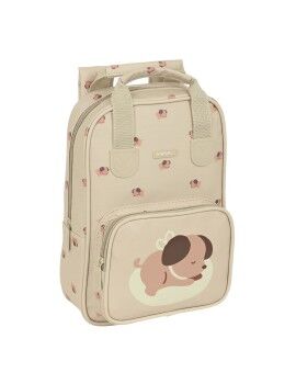 Mochila Escolar Safta Puppy 20 x 28 x 8 cm Bege