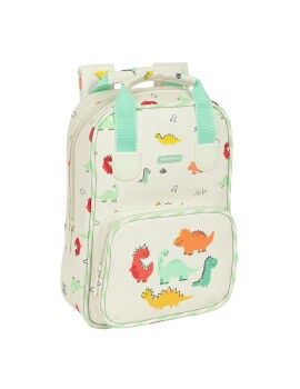 Mochila Escolar Safta Dinos 20 x 28 x 8 cm Crema