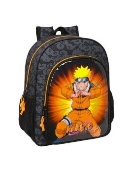 Mochila Escolar Naruto Negro Naranja 32 X 38 X 12 cm