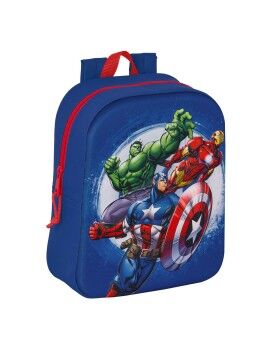 Mochila Escolar The Avengers 3D Azul Marinho 22 x 27 x 10 cm