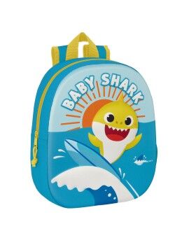 Mochila Escolar Baby Shark 3D 27 x 33 x 10 cm Azul