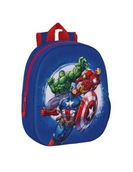 Mochila Escolar The Avengers 3D 27 x 33 x 10 cm Azul Marinho