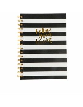 Cuaderno de Notas Inca   A5 Rayas Negro Blanco