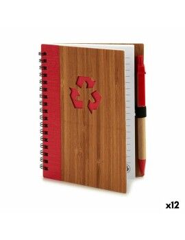 Caderno de Argolas com Caneta Bambu 1 x 16 x 12 cm (12 Unidades)