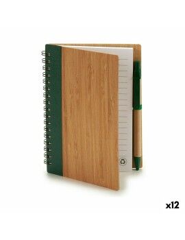 Caderno de Argolas com Caneta Bambu 1 x 16 x 12 cm (12 Unidades)