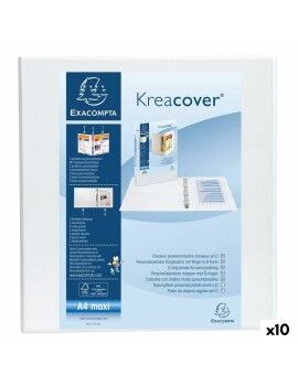 Pasta com argolas Exacompta Kreacover Branco A4+ Personalizável (10 Unidades)