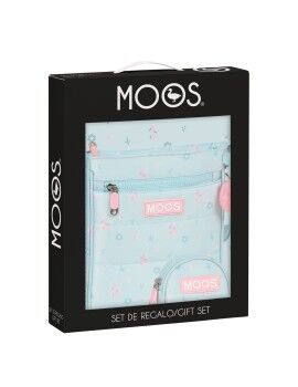 Conjunto Escolar Moos Garden A4 3 Peças Turquesa