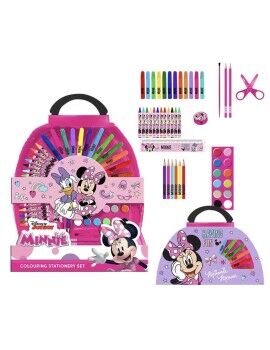 Set de Papelaria Minnie Mouse Mala Cor de Rosa