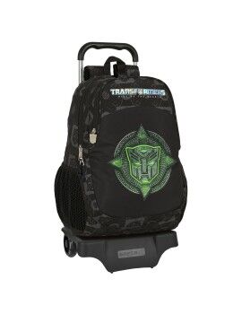 Mochila Escolar com Rodas Transformers Preto 32 x 44 x 16 cm